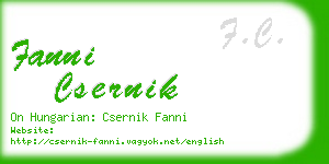 fanni csernik business card